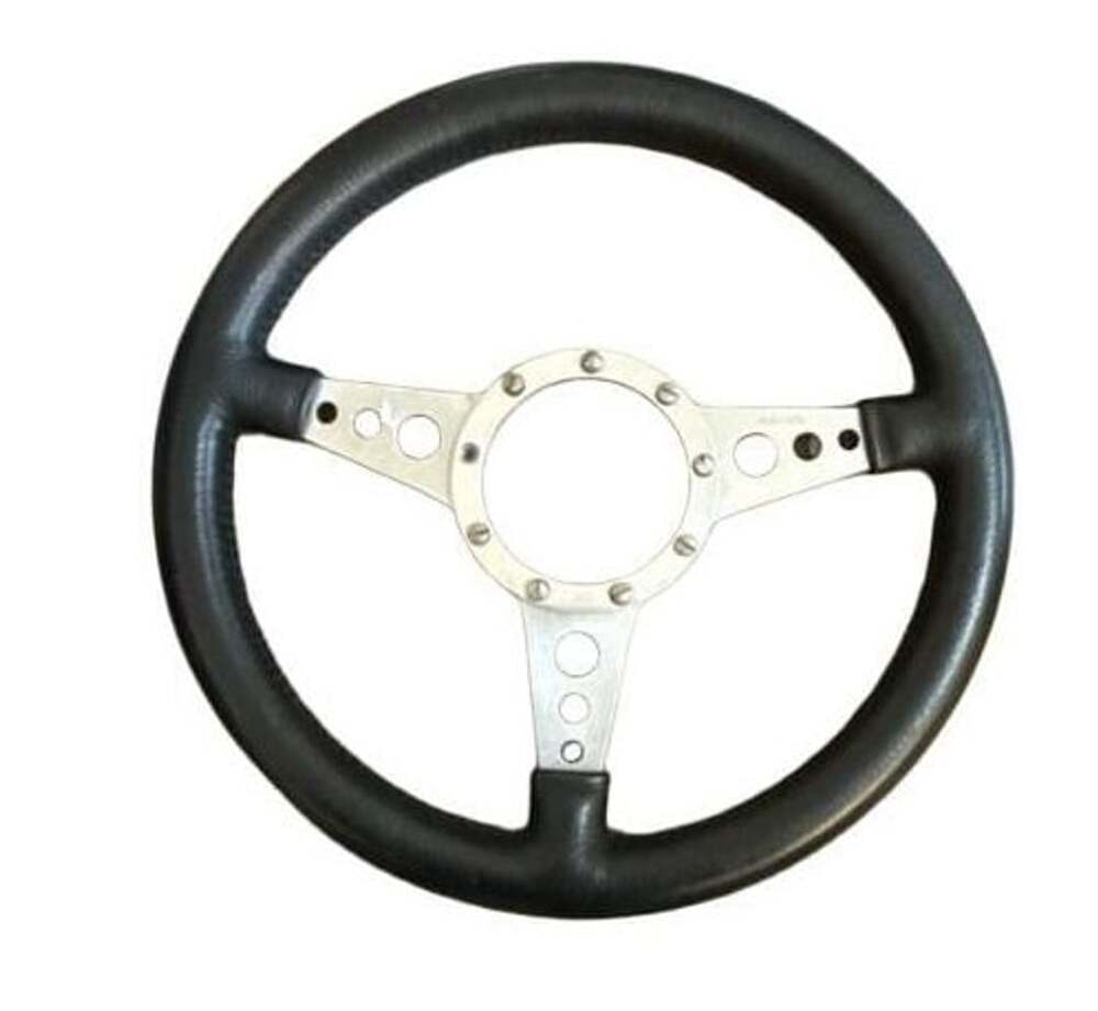 Moto-Lita Vintage Steering Wheel 14 Inch Black Leather 3 Spoke